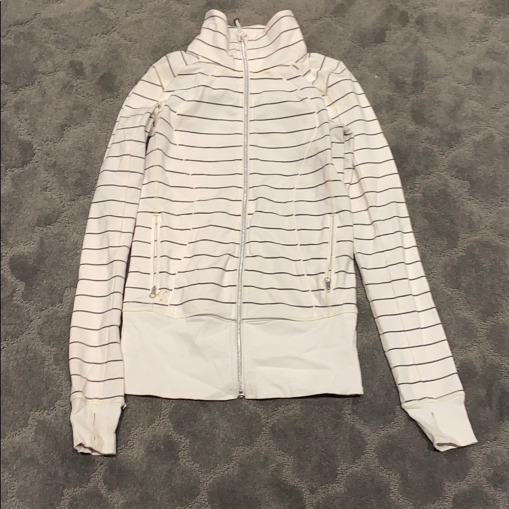 Lululemon ivory and grey stripe jacket